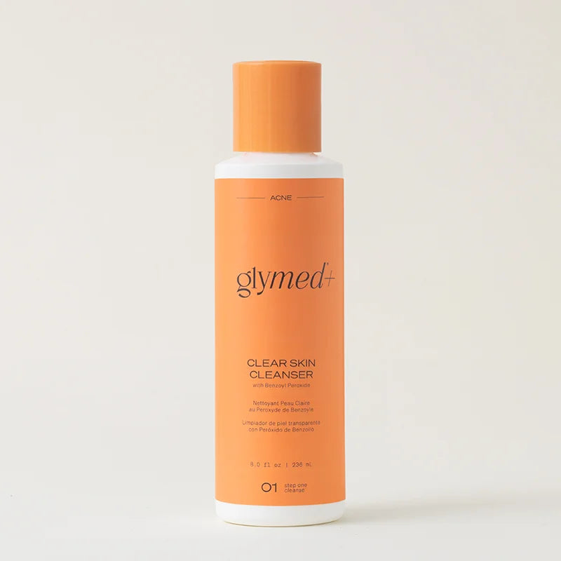 GlyMed Plus Clear Skin Cleanser with Benzoyl Peroxide product packaging