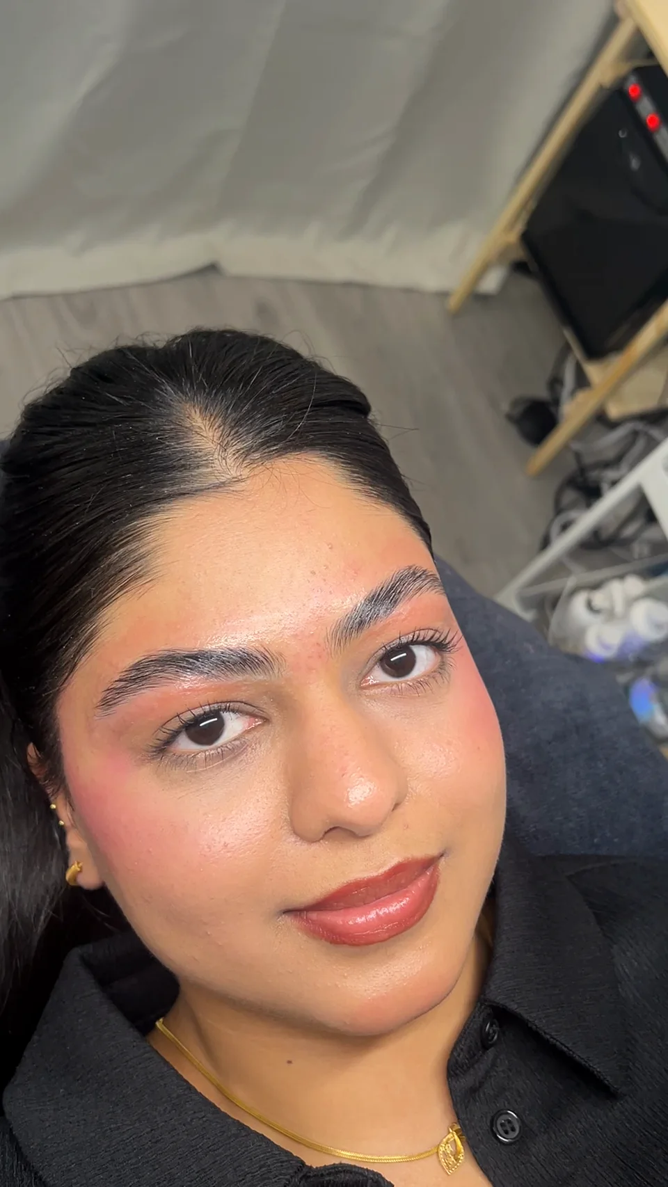 Client's brows after brow lamination at Mac Esthetics